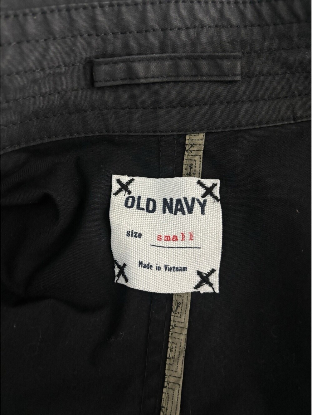 VTG Old Navy Women's Short Double-Breasted Trench Jacket Sz S Water Resistant - Picture 5 of 8